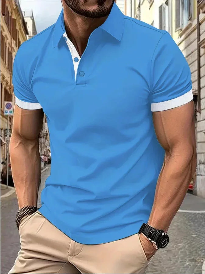 Summer Polo Tee Shirts Men's Short Sleeve Quick Dry T-shirt Breathable Work Shirt Fishing Hiking Golf Polos Top Man