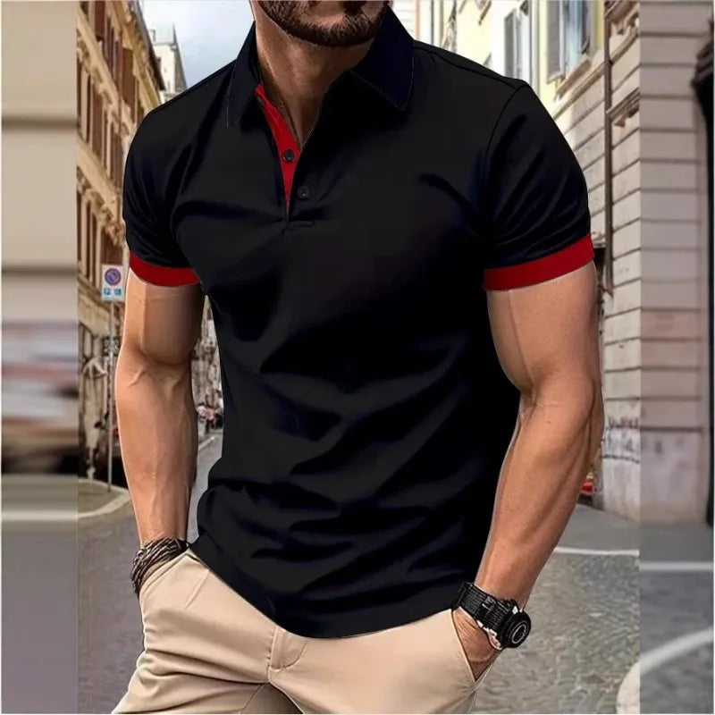 Summer Polo Tee Shirts Men's Short Sleeve Quick Dry T-shirt Breathable Work Shirt Fishing Hiking Golf Polos Top Man