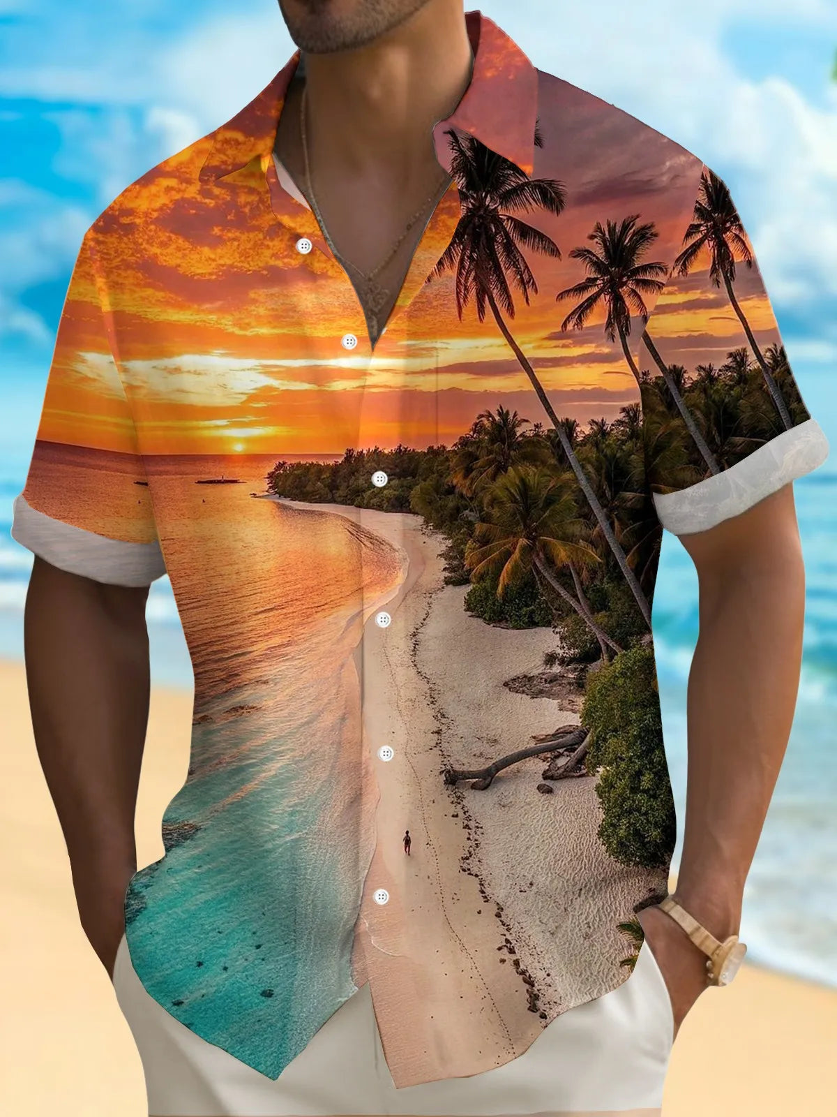 Summer Men's 3D Printed Flower Graphic Shirts Hawaiian Casual Shirt Button Up Shirt Short Sleeve Vacation Beach Wear No Pockets