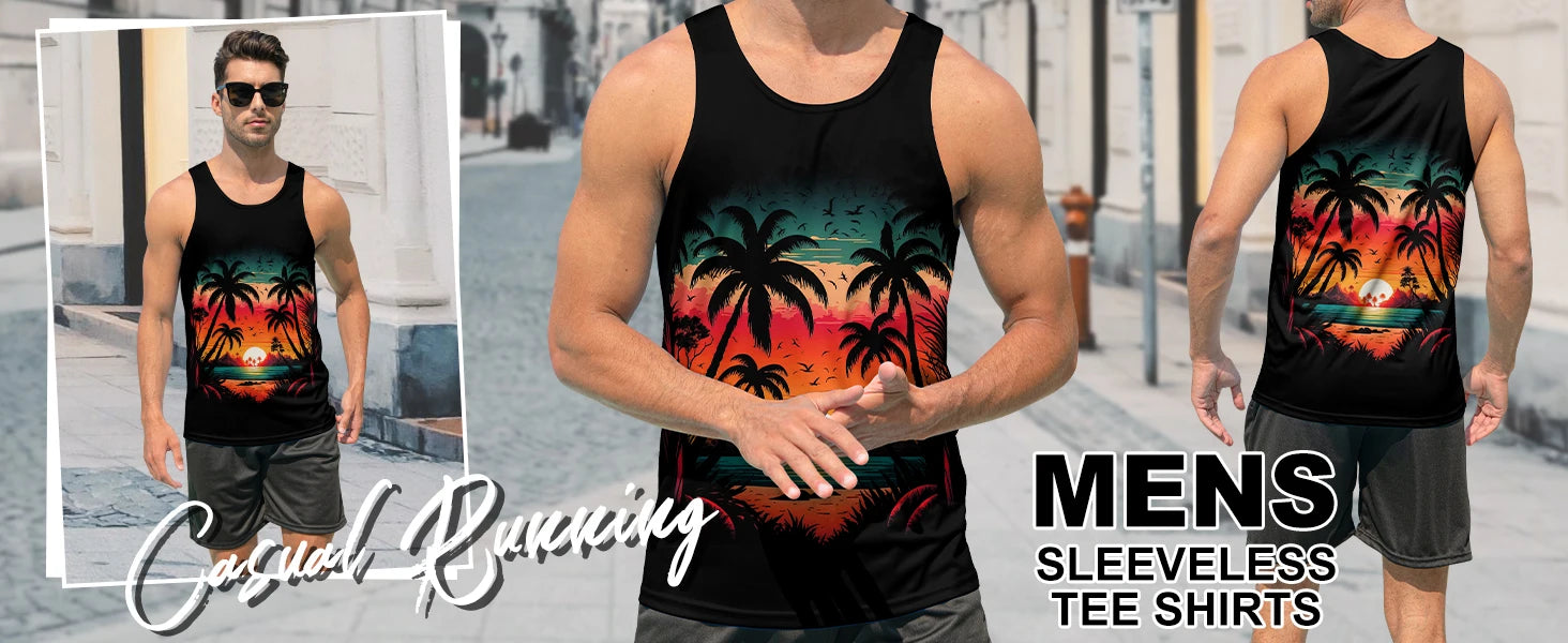 New Men's Outdoor Casual T-Shirt Gym Exercise Sleeveless Shirt Mens Summer Loose Undershirt Running Vest Fashion Casual Clothing