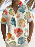 Summer Men's 3D Printed Flower Graphic Shirts Hawaiian Casual Shirt Button Up Shirt Short Sleeve Vacation Beach Wear No Pockets