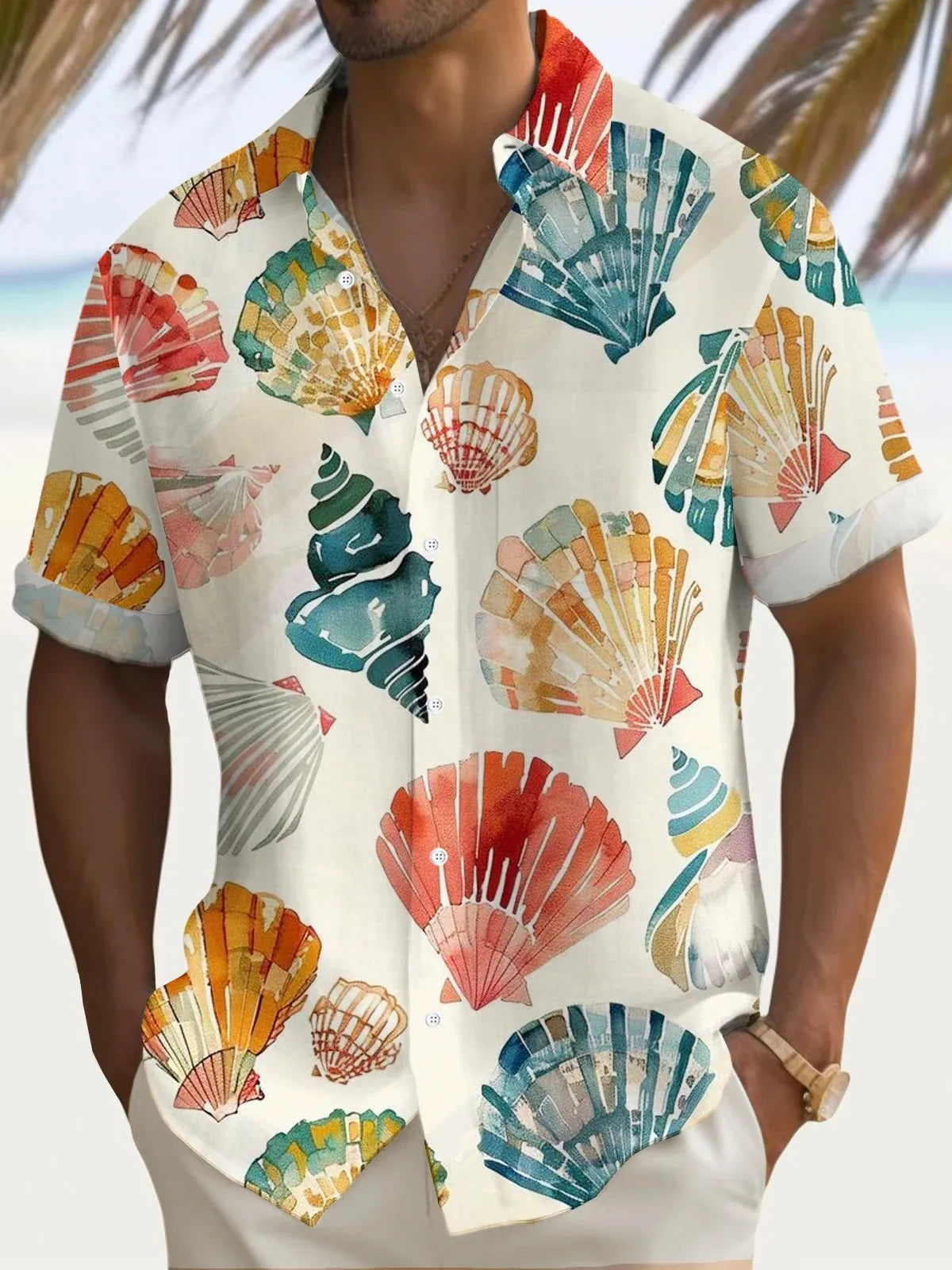 Summer Men's 3D Printed Flower Graphic Shirts Hawaiian Casual Shirt Button Up Shirt Short Sleeve Vacation Beach Wear No Pockets