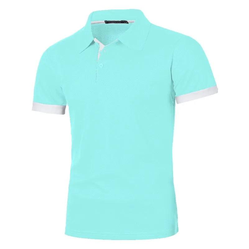 Summer Polo Tee Shirts Men's Short Sleeve Quick Dry T-shirt Breathable Work Shirt Fishing Hiking Golf Polos Top Man