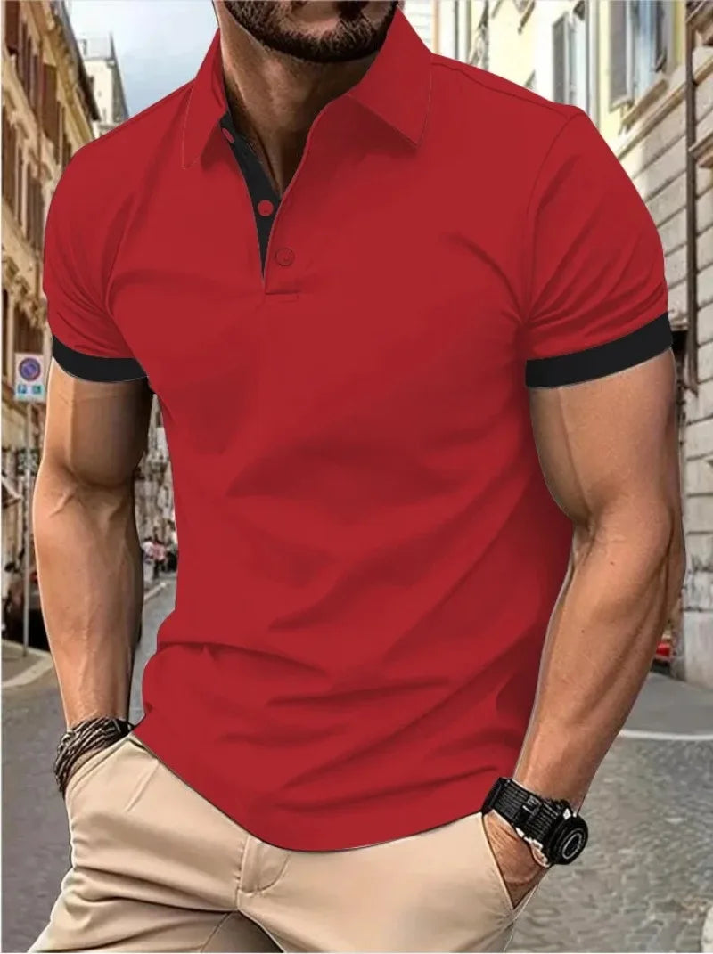 Summer Polo Tee Shirts Men's Short Sleeve Quick Dry T-shirt Breathable Work Shirt Fishing Hiking Golf Polos Top Man