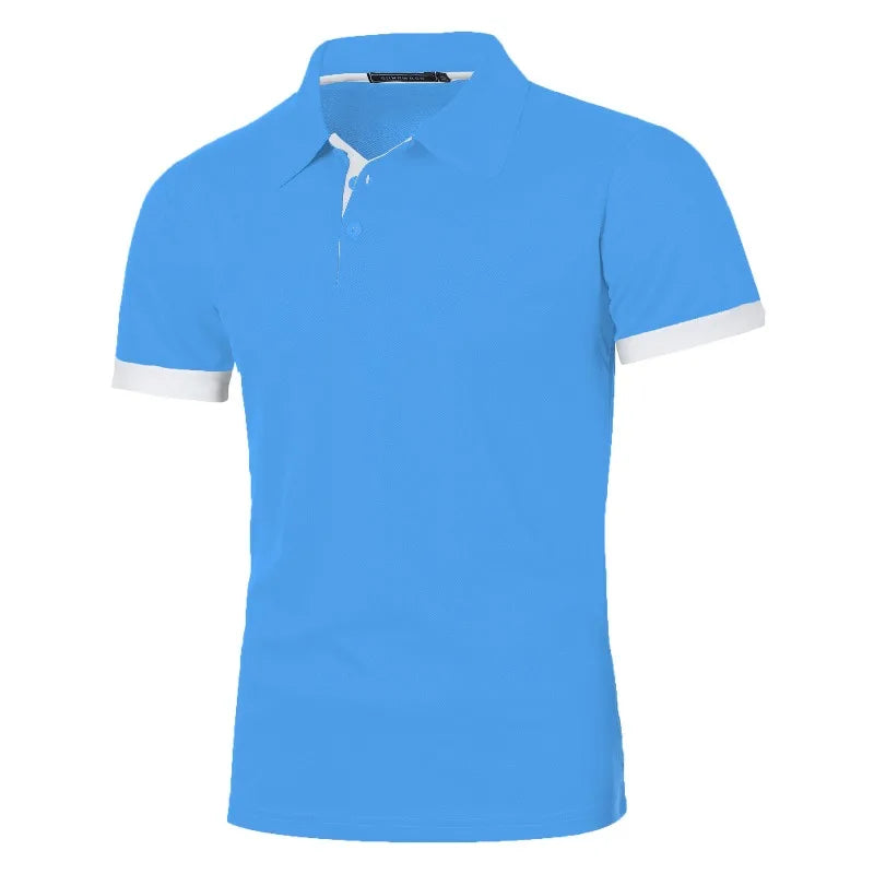 Summer Polo Tee Shirts Men's Short Sleeve Quick Dry T-shirt Breathable Work Shirt Fishing Hiking Golf Polos Top Man