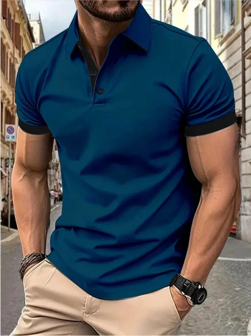Summer Polo Tee Shirts Men's Short Sleeve Quick Dry T-shirt Breathable Work Shirt Fishing Hiking Golf Polos Top Man