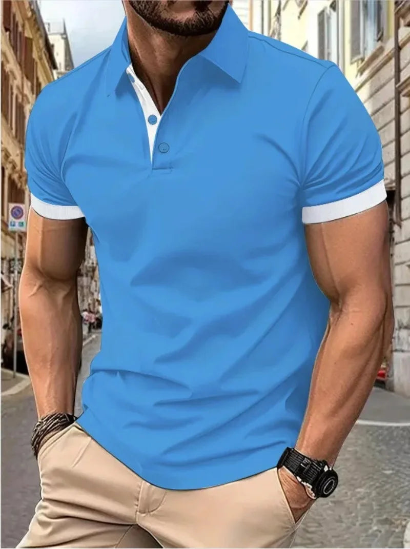 Summer Polo Tee Shirts Men's Short Sleeve Quick Dry T-shirt Breathable Work Shirt Fishing Hiking Golf Polos Top Man