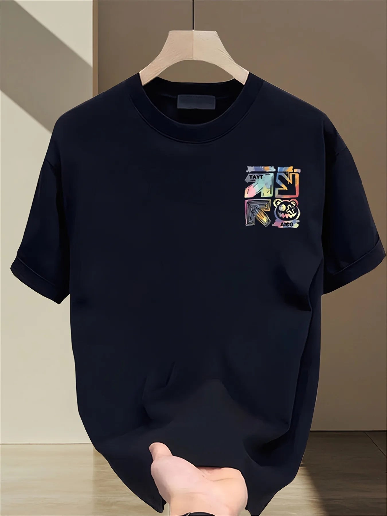 Mens 100% Cotton Suitable for Summer Fashion Brand Printed Short-sleeved Casual Outdoor Multi-functional Breathable Shirt Trendy
