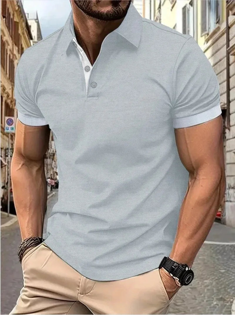 Summer Polo Tee Shirts Men's Short Sleeve Quick Dry T-shirt Breathable Work Shirt Fishing Hiking Golf Polos Top Man