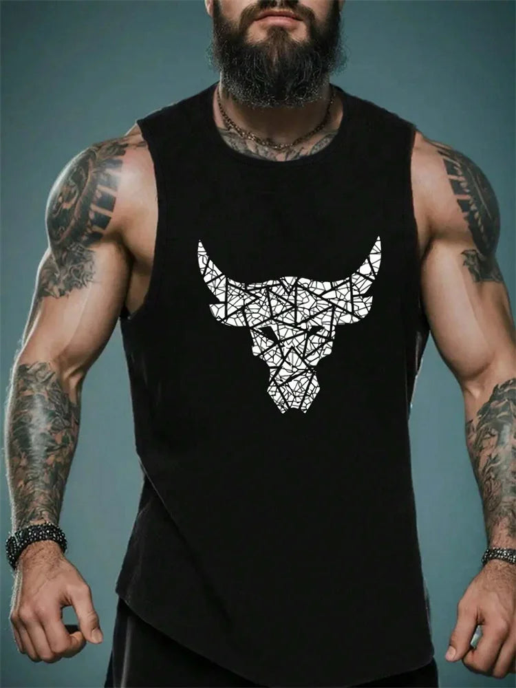 New Men's Outdoor Casual T-Shirt Gym Exercise Sleeveless Shirt Mens Summer Loose Undershirt Running Vest Fashion Casual Clothing