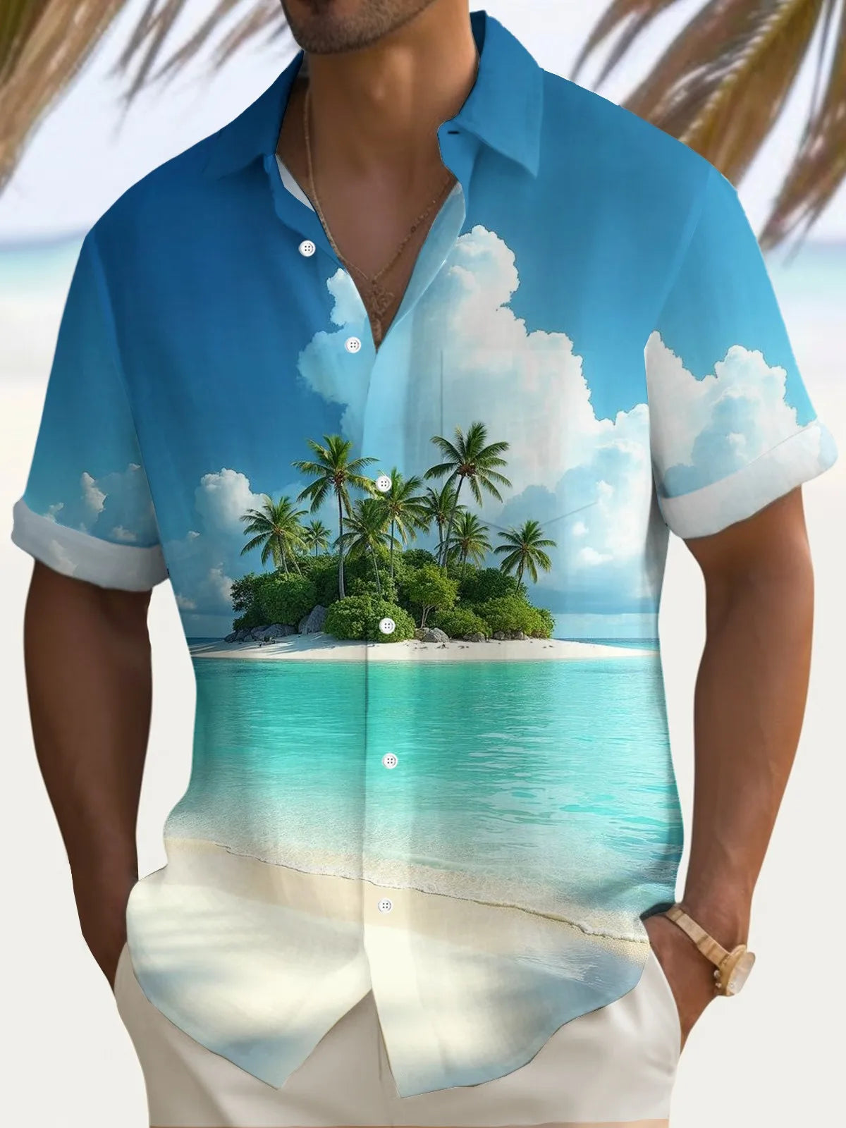 Summer Men's 3D Printed Flower Graphic Shirts Hawaiian Casual Shirt Button Up Shirt Short Sleeve Vacation Beach Wear No Pockets