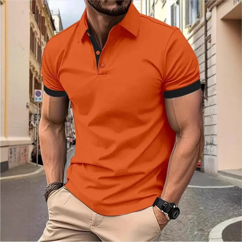 Summer Polo Tee Shirts Men's Short Sleeve Quick Dry T-shirt Breathable Work Shirt Fishing Hiking Golf Polos Top Man