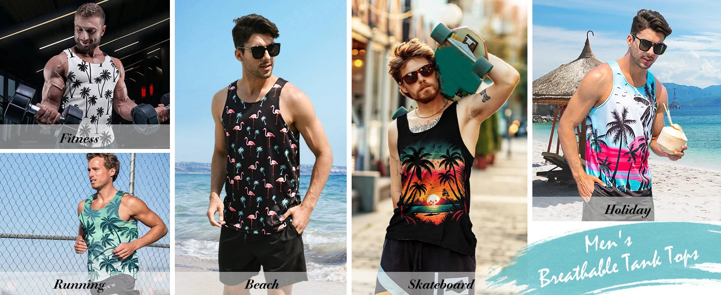 New Men's Outdoor Casual T-Shirt Gym Exercise Sleeveless Shirt Mens Summer Loose Undershirt Running Vest Fashion Casual Clothing