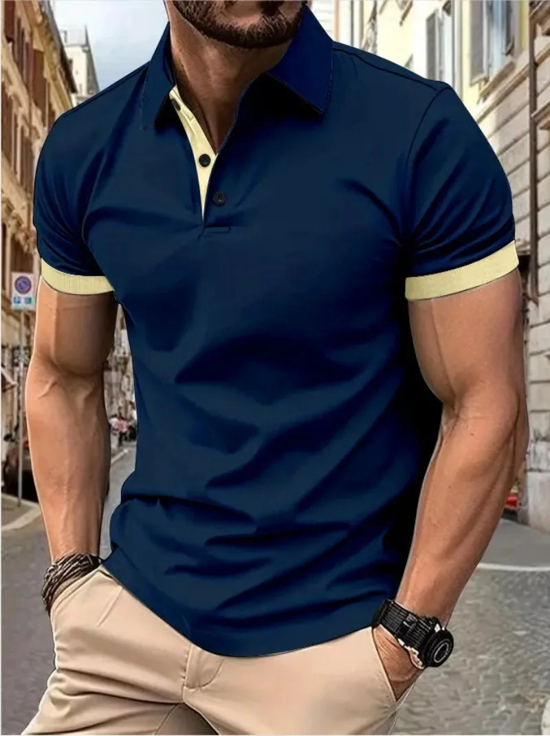 Summer Polo Tee Shirts Men's Short Sleeve Quick Dry T-shirt Breathable Work Shirt Fishing Hiking Golf Polos Top Man